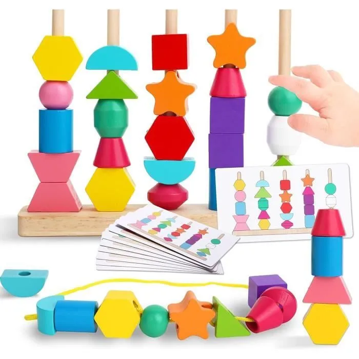 Jouet Enfant 2 3 4 5 Ans, 2 in 1 Jouet en Bois Jeux Montessori Jouet Fille Garcon 2-5 Ans Cadeau Jeux Enfants Éducatifs Jouet Bébé-0