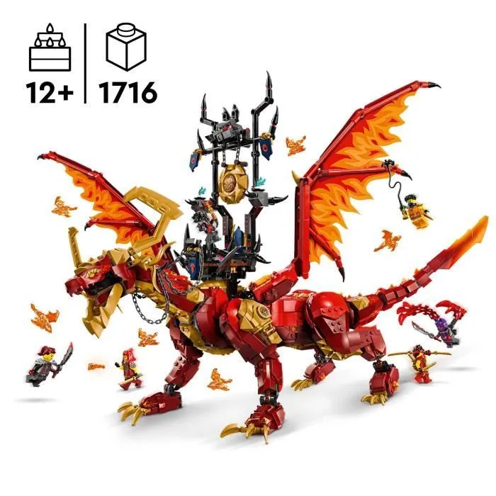 LEGO® NINJAGO® 71822 Le dragon source du mouvement - Jouet de ninja avec 6 minifigurines-1