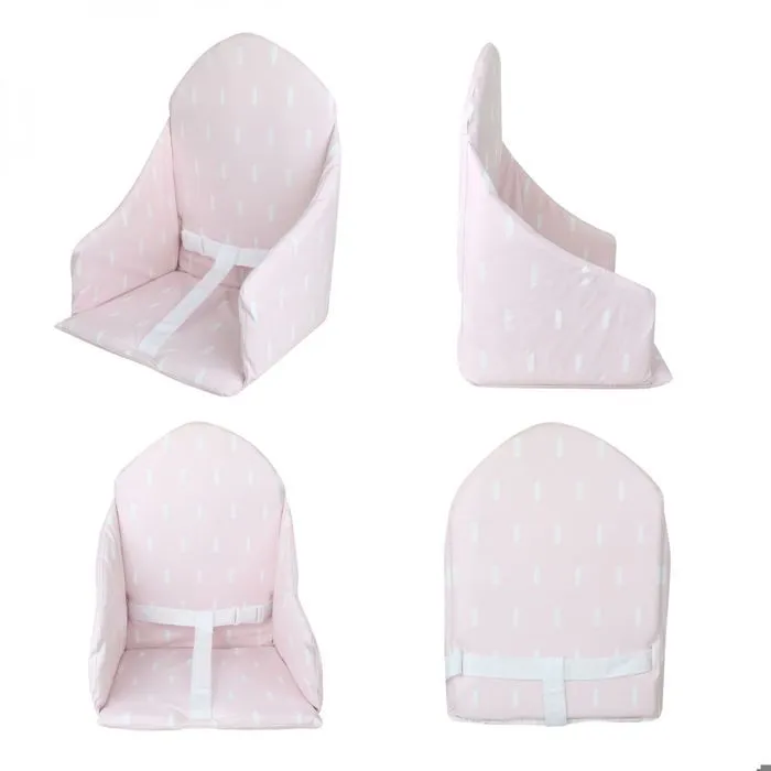 Coussin d'assise universel Miam avec harnais pour chaise haute bébé - Rose trait - Monsieur Bébé-3