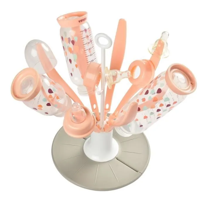 Béaba Biberonnerie Egouttoir Fleur Pliable Rose-1