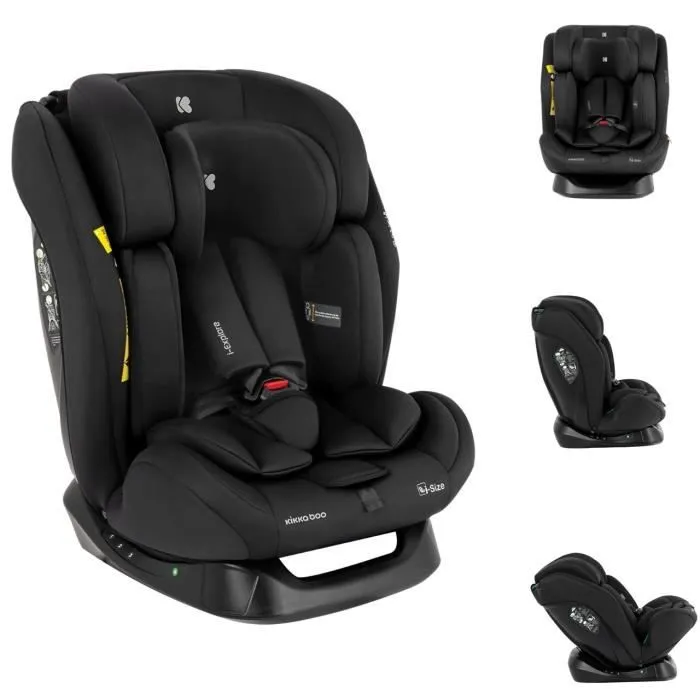 Kikkaboo siège enfant i-Explore i-Size (40 - 150 cm) appui-tête réglable harnais [Noir]-1