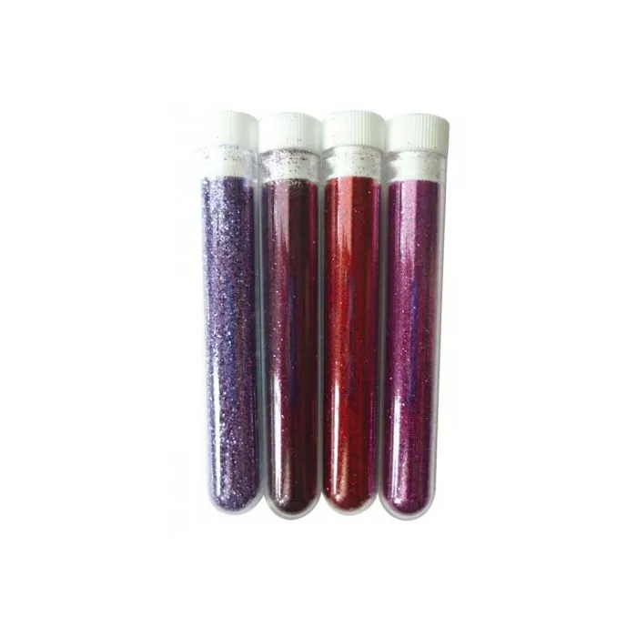 4 Tubes de paillettes en poudre - Glitter Purple - Rouge, Rose, Fushia et Violet-0