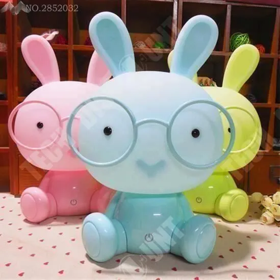 TD® Veilleuse de nuit motif Lapin lumière LED Lampe de Nuit De Noël Cadeau De Chevet Décor Enfants Lapins Lumière douce-2