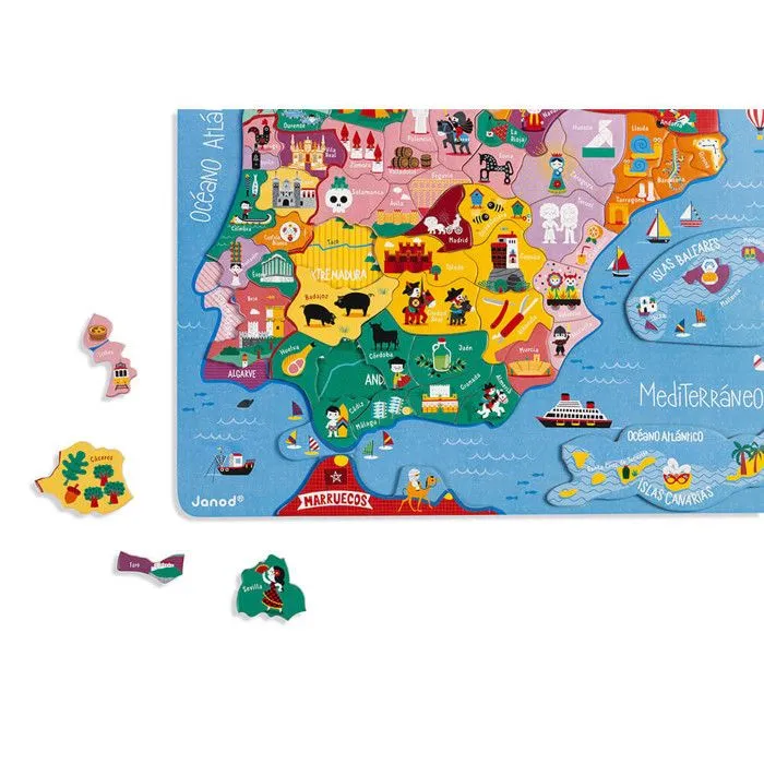 Janod - Puzzle carte Péninsule Ibérique magnétique - JURATOYS-5