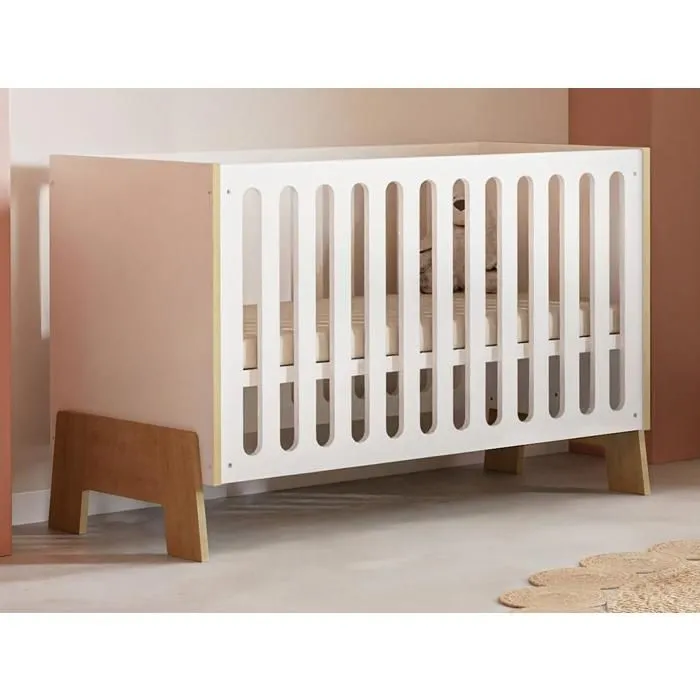 Lit Bebe 60x120 Blanc - Chene-0