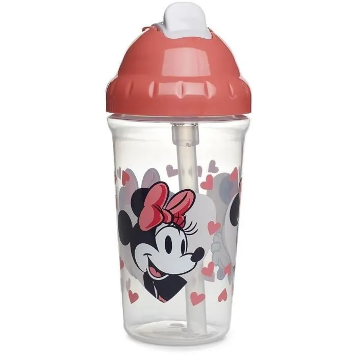 Tasse à paille - THERMOBABY - 295 ml - Anti-fuites - Clip - Minnie-0