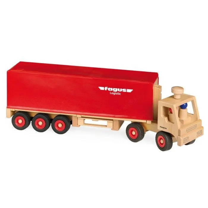Camion semi-remorque - Fagus - 1081 - Bois de hêtre massif - Amovible - 2 personnages inclus-0