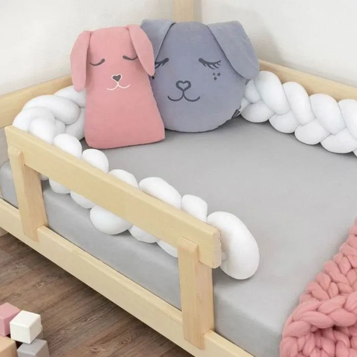 Tour de lit tressé enfant et adulte - Blanc - 20 x 500 cm-0