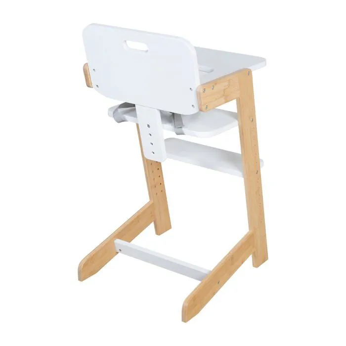 Chaise Haute Évolutive ROBA Nature Up en Bambou FSC® - Supporte 70 kg - Plateau Repas Inclus - Blanc / Naturel-3