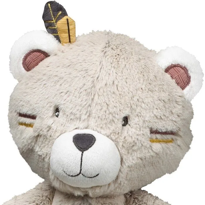 Doudou Ours en velours beige - SAUTHON - Timouki - Mixte - Bébé - 27x17x12cm-1