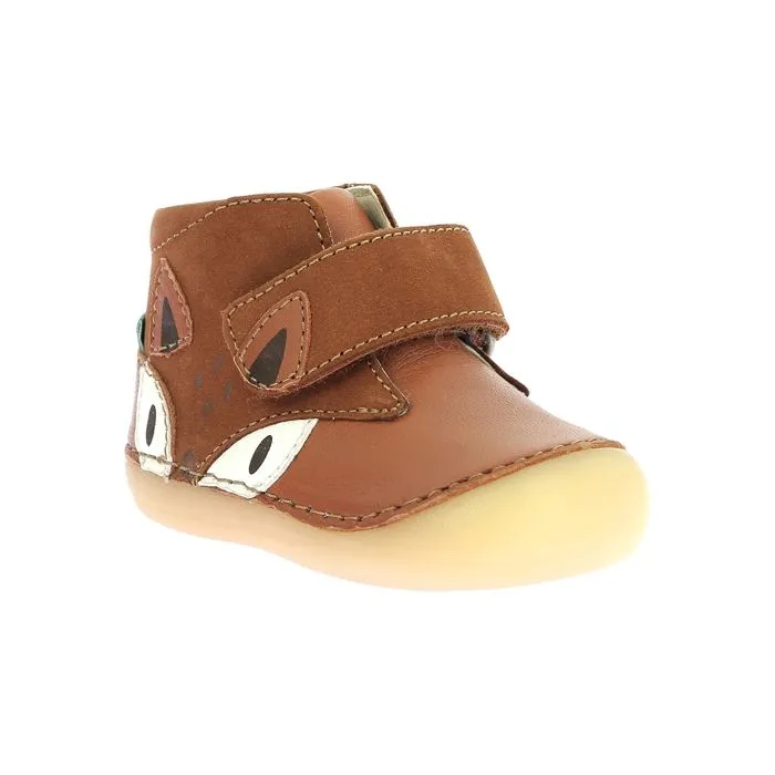 Basket Montante Cuir  Kickers Sabio - Marron-Renard-4
