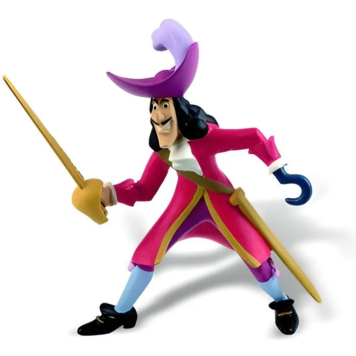 Figurine Capitaine Crochet - BULLY - Peter Pan Disney - 10 cm - Mixte - Rose-0