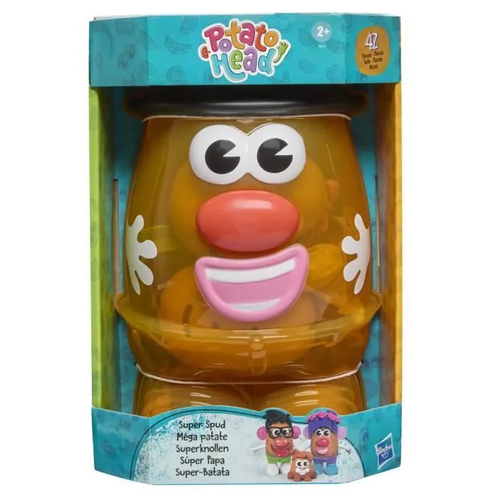 Potato Head Méga patate coffret avec 42 pièces dont une boîte de rangement, jouets préscolaires créatifs pour enfants, dès 2 ans-7