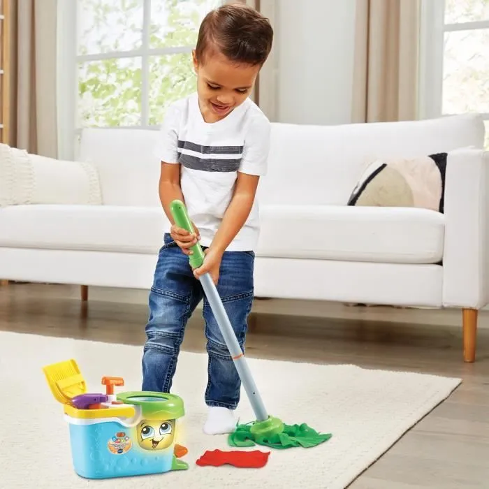 VTECH - 1,2,3 Imite-Moi - P'tit Chariot de Ménage Magi'clean - Jouet d'Imitation Enfant-1