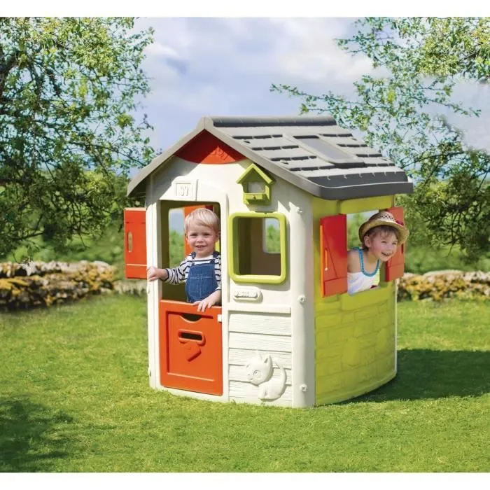 SMOBY Maison Neo Jura Lodge - Anti-UV - 115,4x12,3x132 cm - Possibilité d’ajouter de nombreux accessoires - Fabriqué en France-3