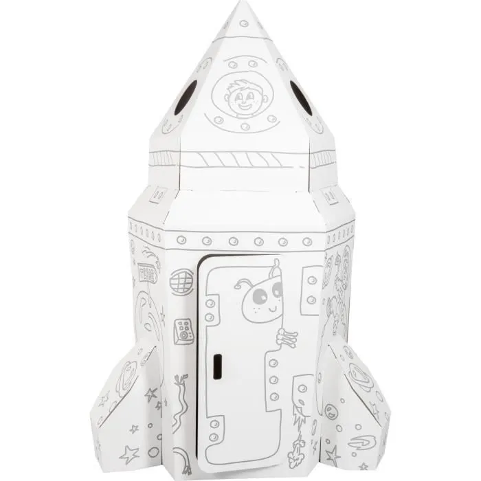 Maison de jeu à colorier en carton "Fusée"-0