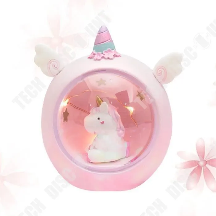 TD® Veilleuse , Lampe de crèche de bébé de Dessin animé de résine de Licorne de Lune pour Les Enfants Cadeaux Jouets Fille Enfant-3