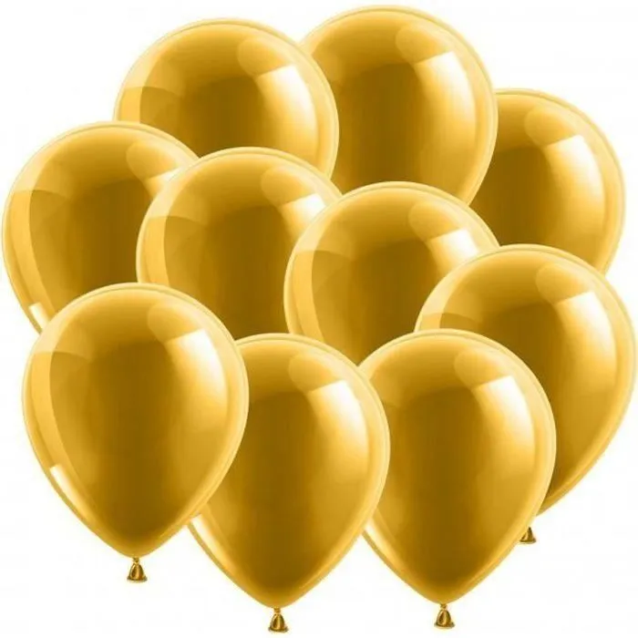 lot de 100 Ballons rond GOLD OR dore 30 cm gonflable baudruche latex naturel deco fete mariage anniversaire-1