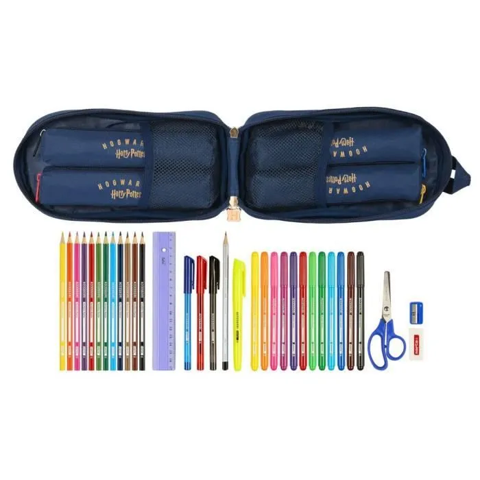 Plumier Sac à Dos - SAFTA - Harry Potter - 33 pièces - Marron - Bleu marine-3