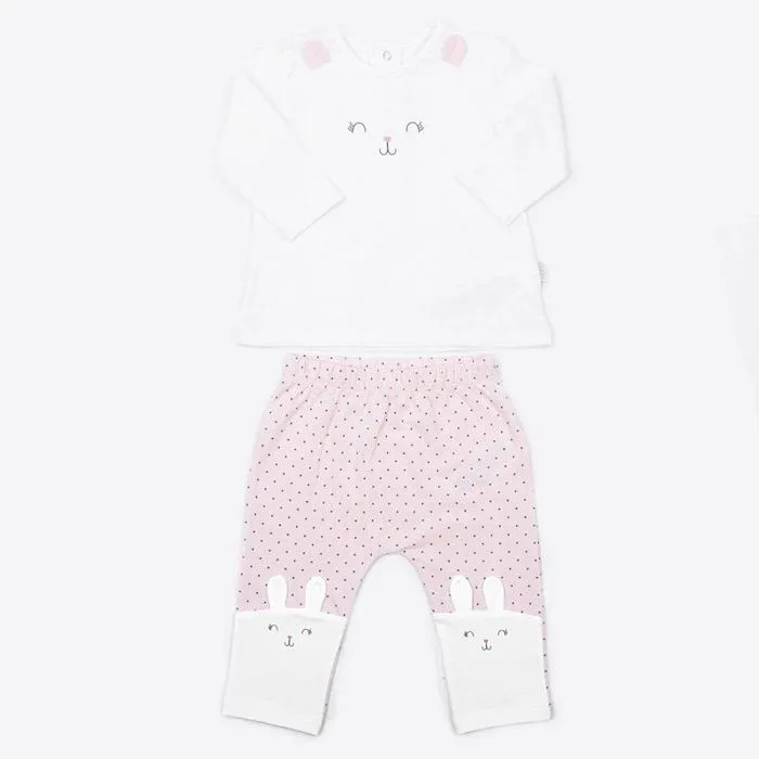 Pyjama bébé 2 pièces en coton bio, LAPIN-1