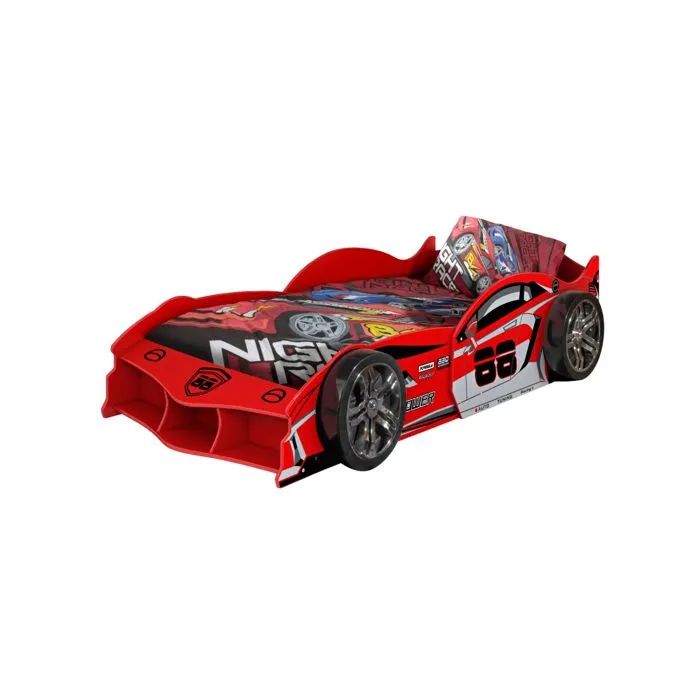 Lit Voiture - CARBEDS - Max Rouge - 90x200 cm - MDF laqué - 1 place-0