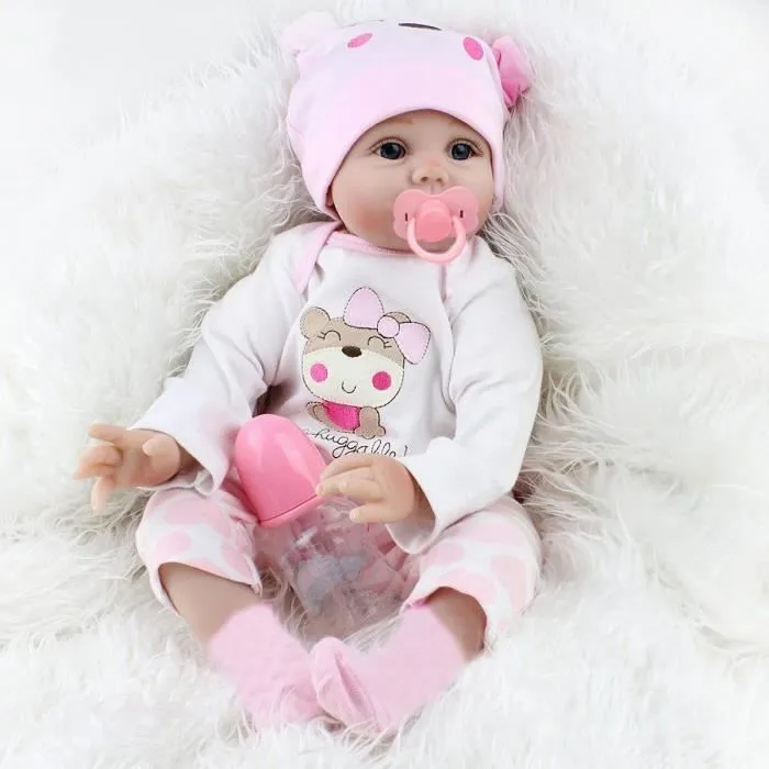 Poupée Poupon Réaliste Bébé Nouveau-Né TRAHOO Silicone 55cm - Cadeau Noël-0