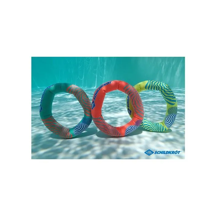 Jeu d'eau et de plage - SCHILDKROT - Anneau de plongée en néoprène - Set de 3 - Multicolore - 14 cm-1