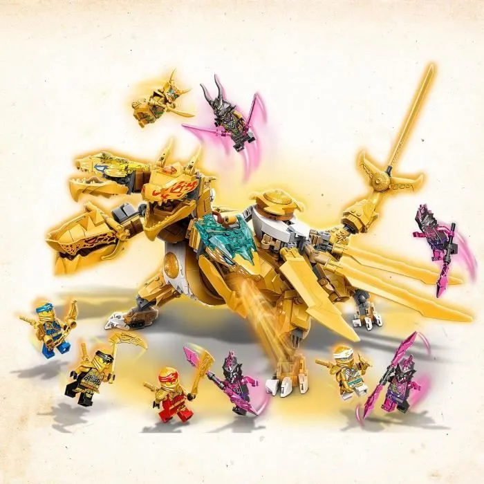 LEGO 71774 NINJAGO L’Ultra Dragon d’Or de Lloyd, Figurine Ninja Inédites Cole, Zane, Kai et Jay, Jouet de Dragon, Enfants 9 Ans-1