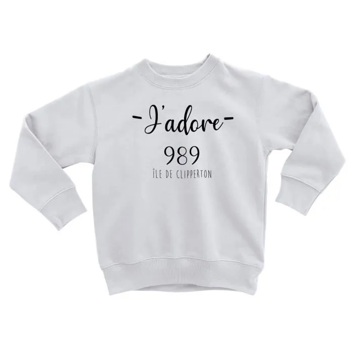 Sweatshirt Enfant J'Adore 989 Ile De Clipperton Departement France Region-0