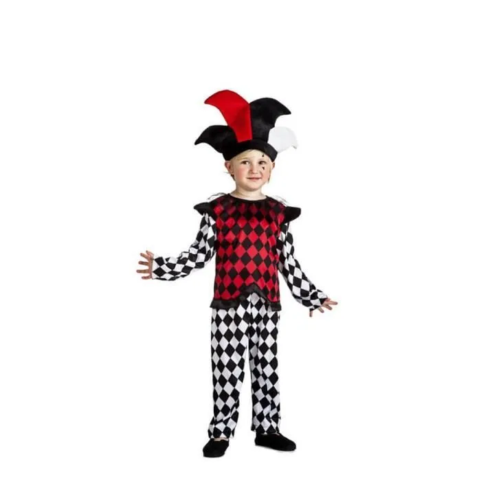 Déguisement arlequin enfant - Multicolore - Chemise, pantalon et chapeau inclus-0