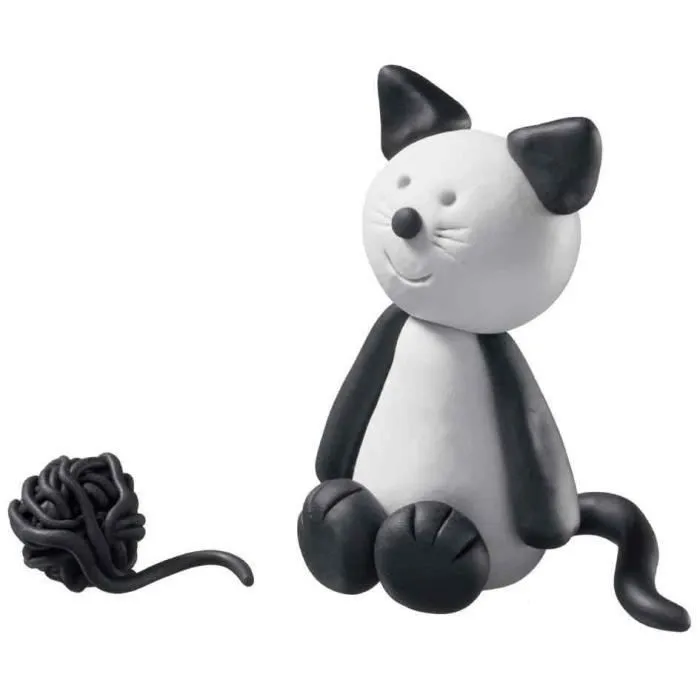 Kit de pâte à modeler - FIMO - Funny Cats - 2 x 42 g - Noir et Blanc - Pour enfants 3 ans et plus-0