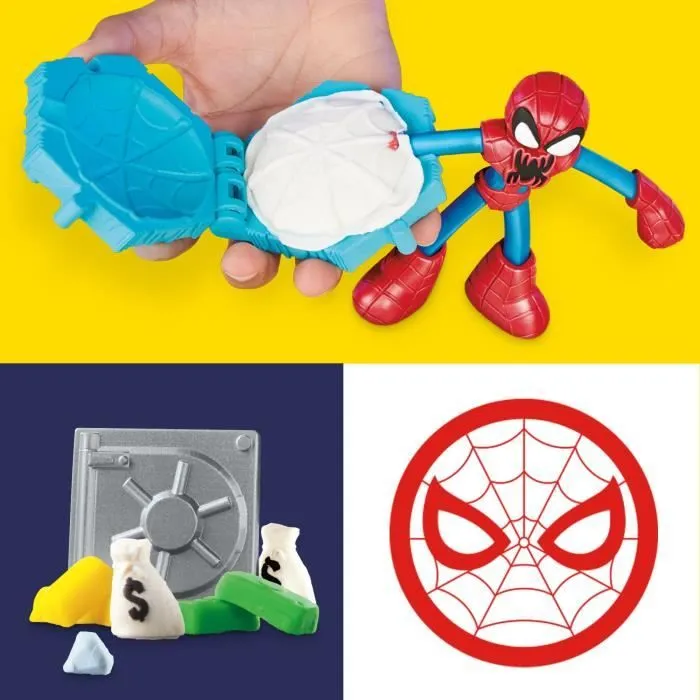 Play-Doh Spider-Man, coffret Attaque tranchante avec 2 figurines flexibles, 7 accessoires et pâte à modeler, dès 4 ans, Marvel-5