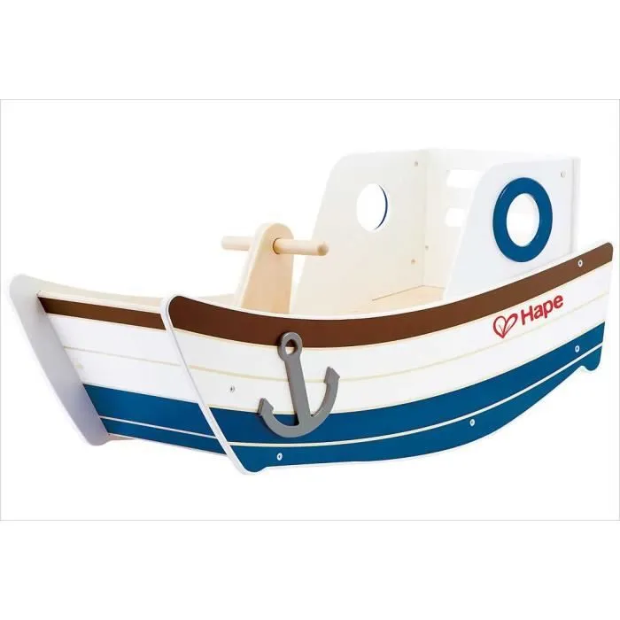 Bateau à bascule en bois - HAPE - Poids max. 50 kg - 81,4 x 30 x 36,6 cm - Pour enfants dès 12 mois-0