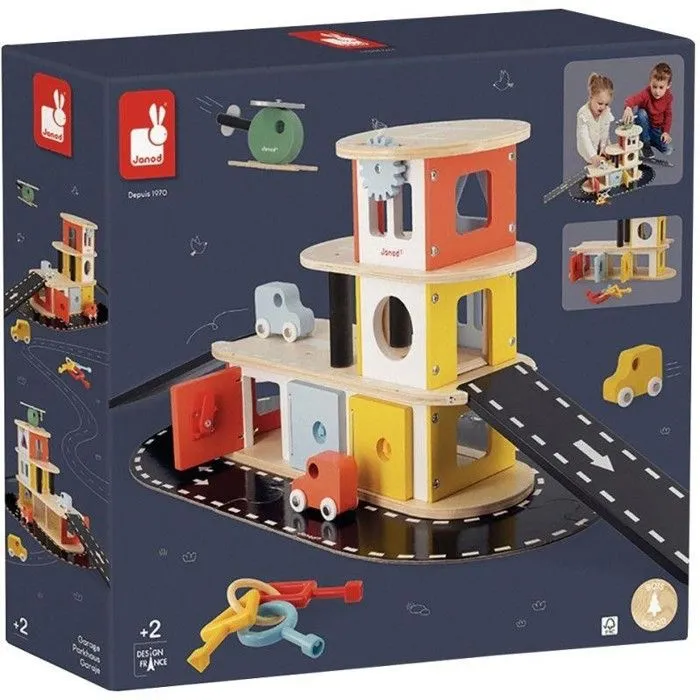 Garage en Bois Bolid - Janod - Véhicules et Circuit Voiture - Dès 2 ans-5