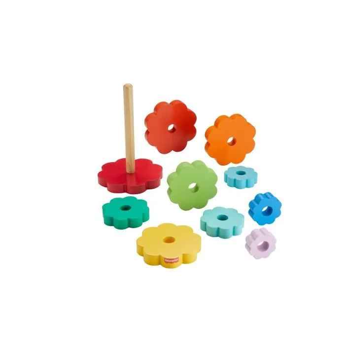 Fisher-Price-Empileur d’Anneaux avec 10 pièces en bois HXT77-0