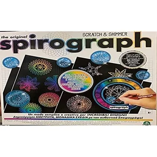 GRANDI GIOCHI SPIROGRAPH SCRATCH AND SHIMMER, SET POUR CRÉER DES DESSI-0