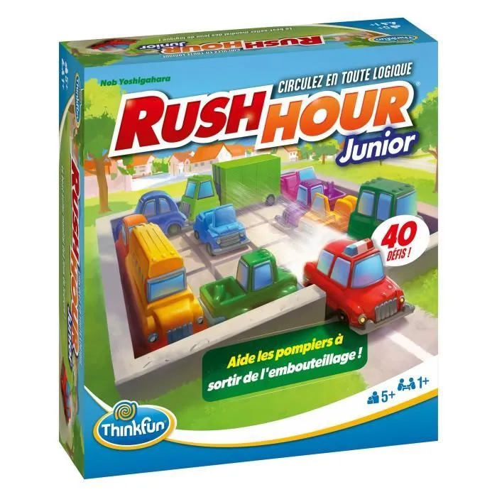 ThinkFun-Rush Hour Junior-Jeu de logique-Casse-tête-Embouteillage-40 défis 4 niveaux-1 Joueur ou plus dès 5 ans-Ravensburger-76604-3