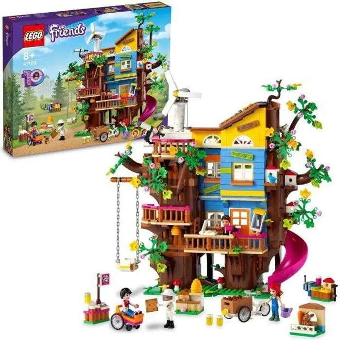 SHOT CASE - LEGO 41703 Friends La Cabane de l'Amitié dans l'Arbre, Set avec Mini-Poupées Mia et River, Jouet Éducatif pour Enfants +-0