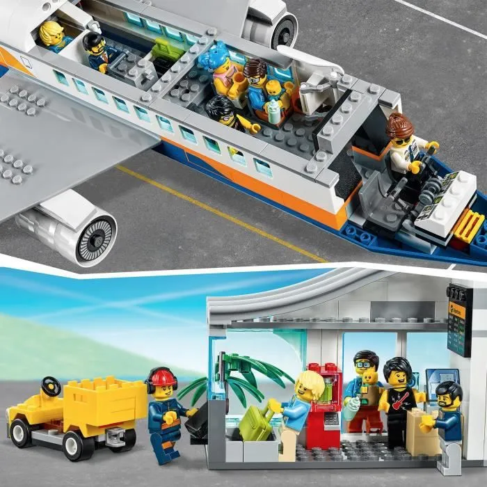 LEGO® City 60262 L'Avion de Passagers, Jouet Aéroport, Figurine Pilote, Avion de Ligne LEGO, Voiture, Jouet Avion, Enfants 6 Ans-2