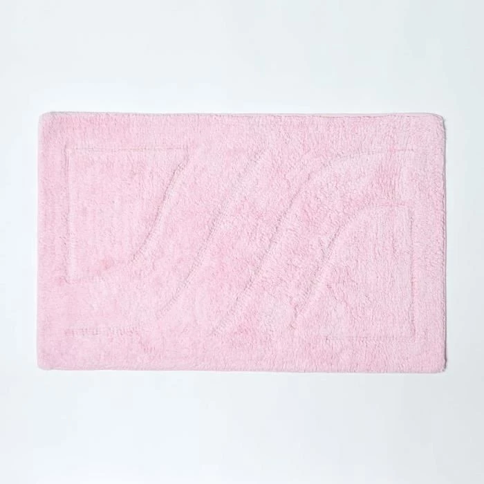 Tapis de bain - HOMESCAPES - Pur Coton - Rose - Haut de gamme - 2 pièces-1