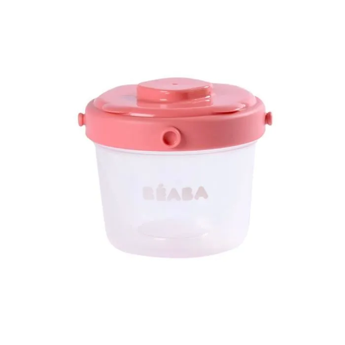 BEABA Lot de 6 portions clip de conservation 1er âge 60 ml/120 ml rose-1