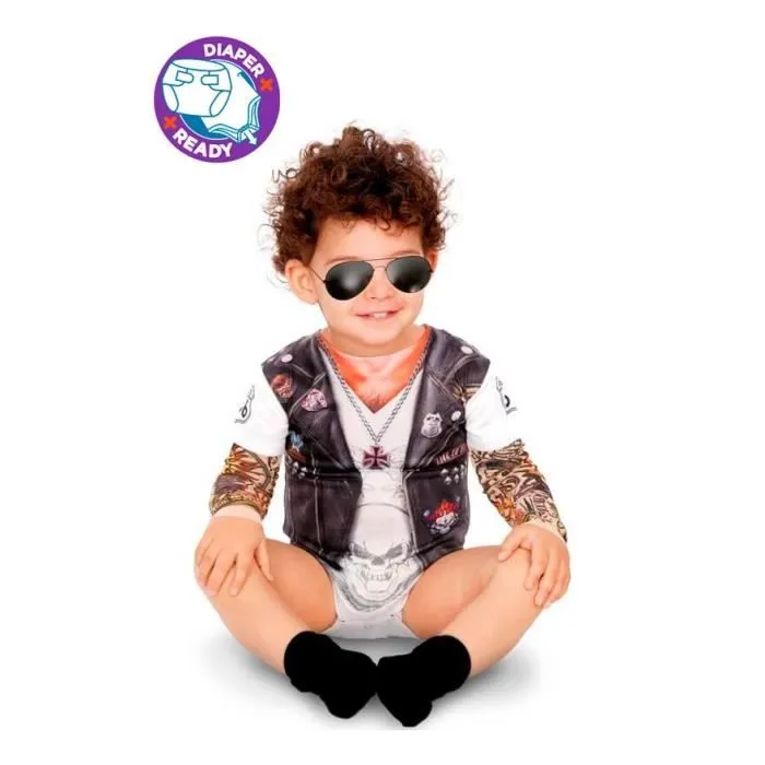 Déguisement de Rockeur pour bébé - Disfrazzes.fr - Modèle mixte - Combinaison et manches avec tatoos - Intérieur-0