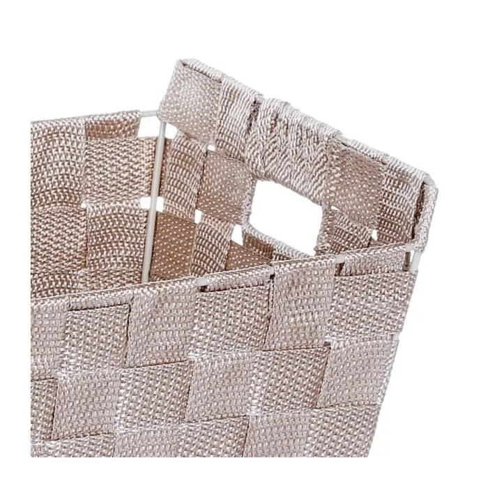 Panier de rangement - FIVE - Taupe - Polypropylène et Métal - L28 x P20,5 x H11,5 cm-2
