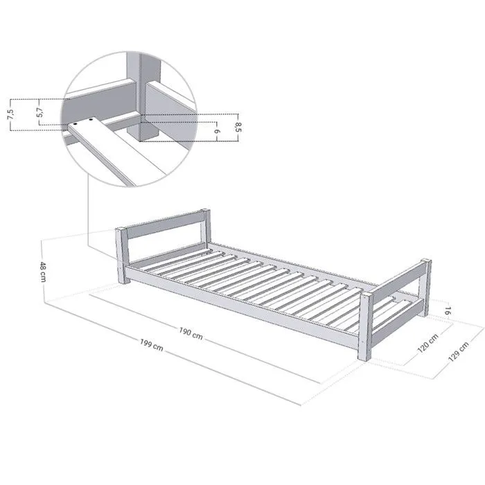 Lit enfant KIDDY 120 x 190 vert sauge-2