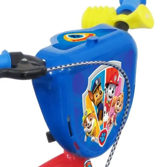 Vélo enfant 12'' Pat Patrouille pour enfant < 90 cm - équipé de 1 frein, 2 stabilisateurs amovibles et plaque avant décorative !-1
