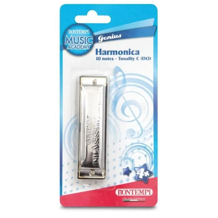 Harmonica en métal BONTEMPI - 10 notes en Do - Pour enfant à partir de 4 ans-0
