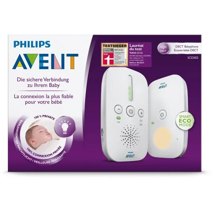 PHILIPS AVENT SCD502/26 - Ecoute bébé Audio connecté - Mode Smart Eco - Jusqu’à 24h d'autonomie - Fonction veilleuse-4