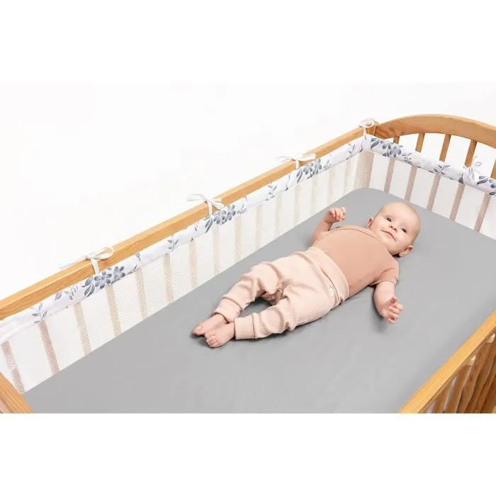 Bellochi Tour de Lit Bébé 360x30 cm - - Tour de Lit Souple Universel - Contour de Lit Bébé - Pink Berry-3