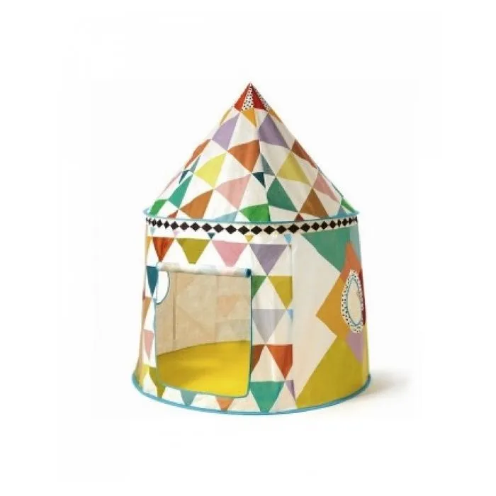 Tente enfant en tissu multicolore - Djeco - Cabane - 130x106 cm - Mixte-1