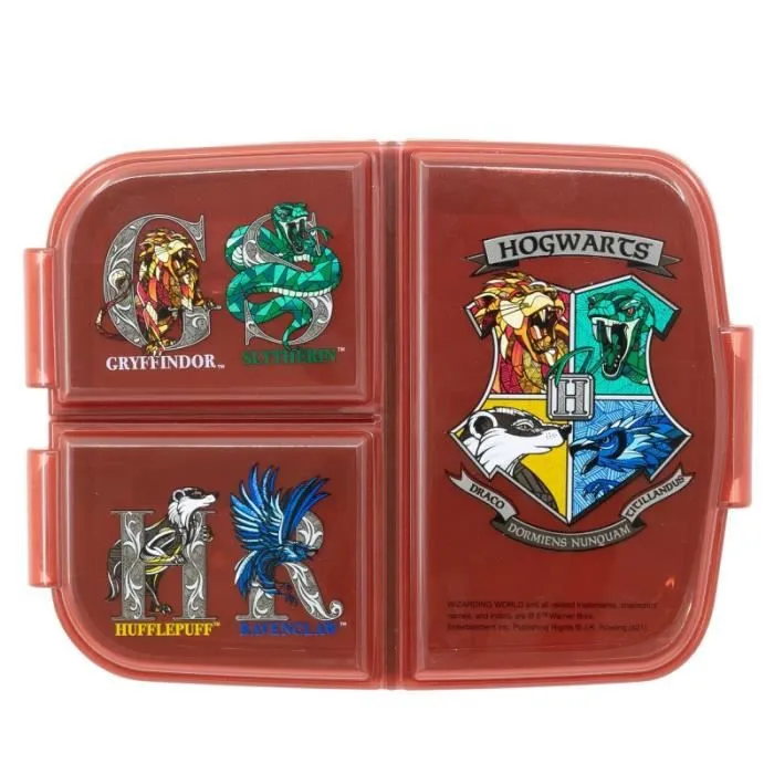 Boite à gouter - Harry Potter - 3 compartiments - Marron - 18x13x5 cm - Compatible lave-vaisselle-1